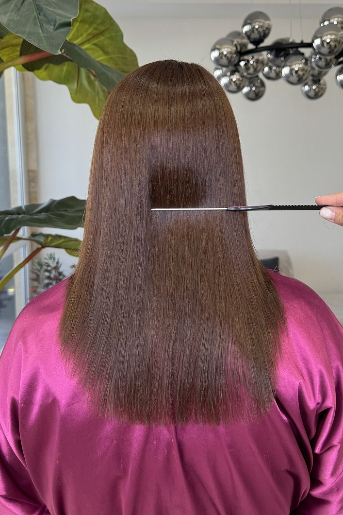 تصویر بعد از کراتینه مو - موهای نچرال نمونه ۲