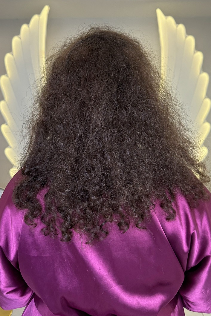 تصویر قبل از کراتینه مو - موهای نچرال نمونه ۱