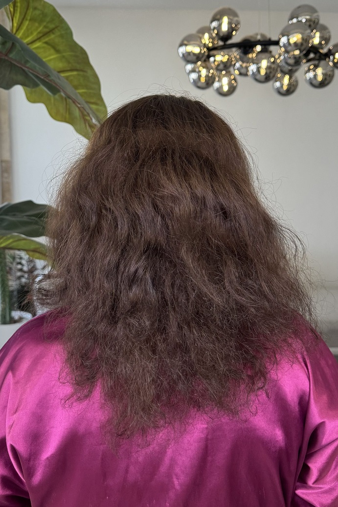 تصویر قبل از کراتینه مو - موهای نچرال نمونه ۲