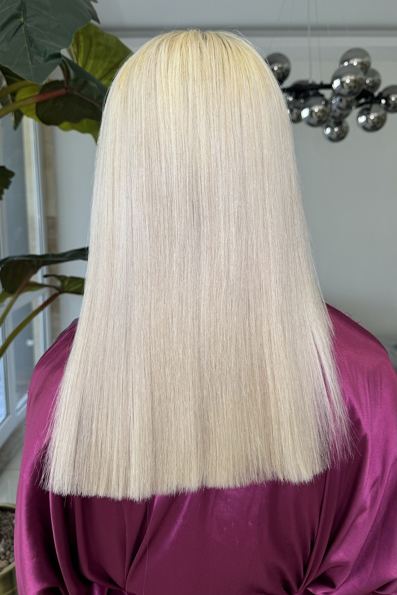 بعد از کراتینه - موی رنگ‌شده