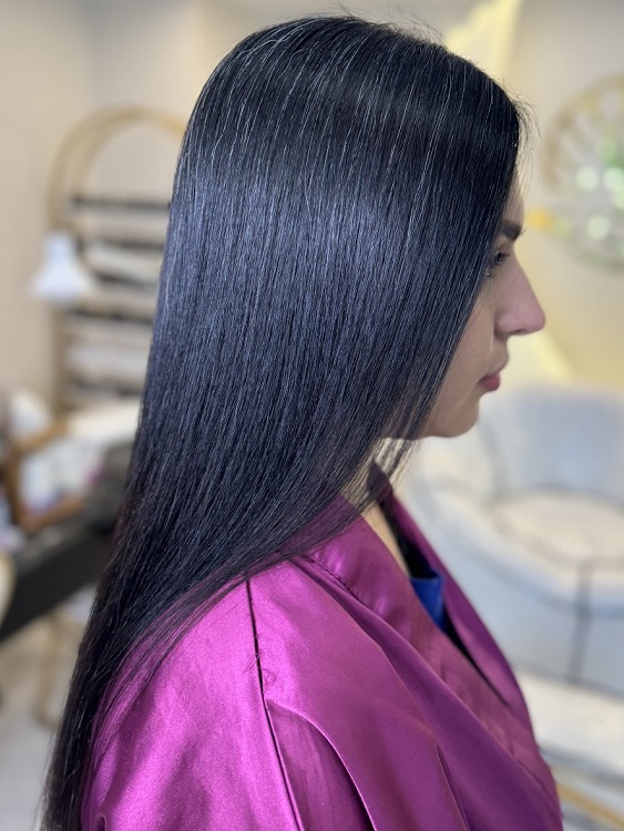 تصویر بعد از کراتینه مو - موهای نچرال نمونه ۱