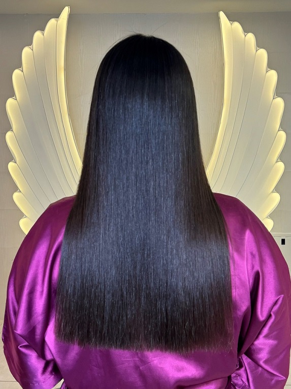 تصویر بعد از کراتینه مو - موهای نچرال نمونه ۲